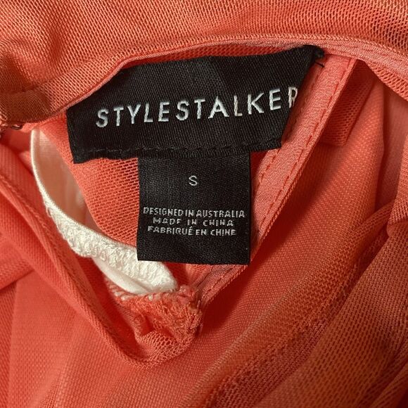StyleStalker Coral Mesh Fitted Mini Dress NWT S - Picture 7 of 8